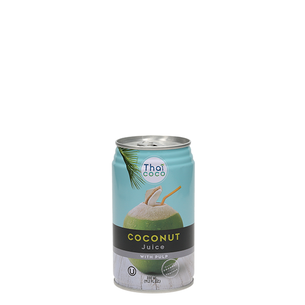 Canned coconut water with pulp 330 ml.